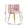 Pink Velvet Dressing Table Chair with Gold Legs - Malika