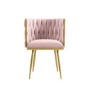 Pink Velvet Dressing Table Chair with Gold Legs - Malika