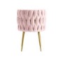 Pink Velvet Dressing Table Chair with Gold Legs - Malika