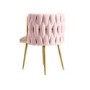 Pink Velvet Dressing Table Chair with Gold Legs - Malika