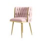 Pink Velvet Dressing Table Chair with Gold Legs - Malika