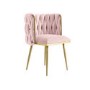 Pink Velvet Dressing Table Chair with Gold Legs - Malika