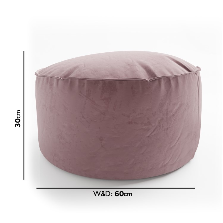 Small Purple Velvet Pouffe - Millie 