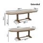 Large Solid Wood Farmhouse Extendable Dining Table - Seats 6 - 12 - Madeline