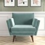 Mint Green Velvet Armchair - Milton