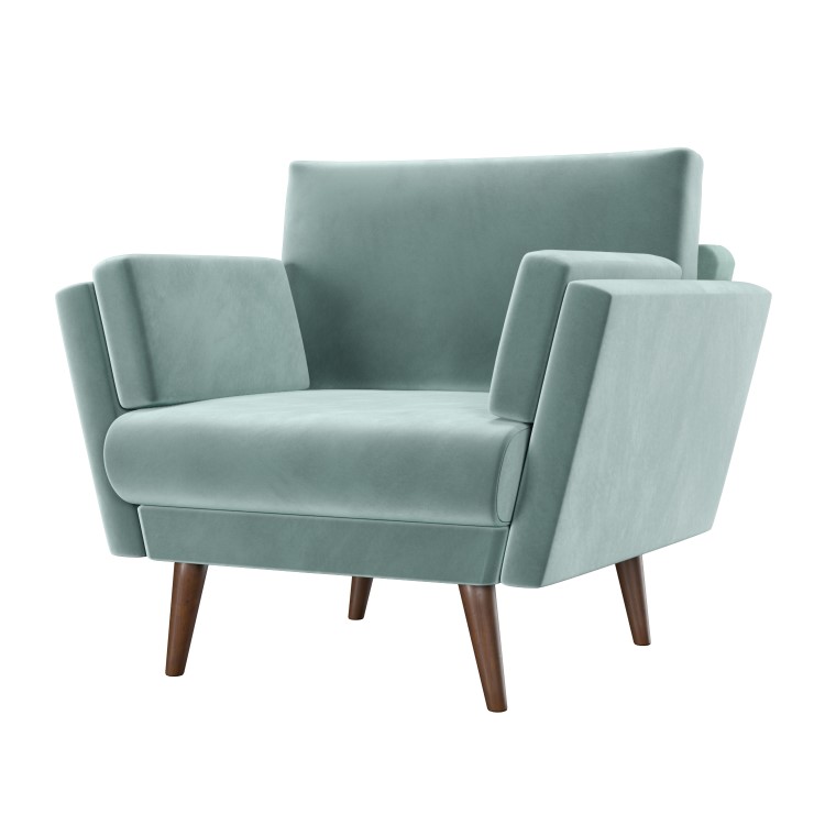 Mint Green Velvet Armchair - Milton