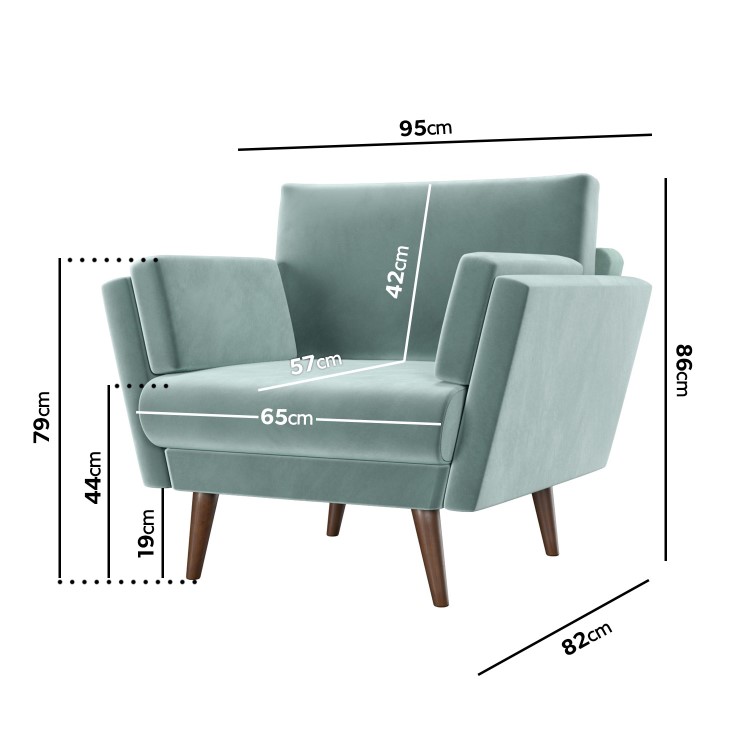Mint Green Velvet Armchair - Milton