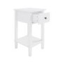 Tall White Wooden Bedside Table with Drawer and Shelf - Marlowe
