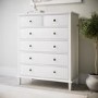 Tall White Wooden Chest of 6 Drawers - Marlowe
