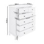 Tall White Wooden Chest of 6 Drawers - Marlowe