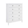 Tall White Wooden Chest of 6 Drawers - Marlowe