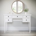 MLW007 White Wooden Dressing Table with Storage Drawers - Marlowe