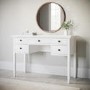 White Wooden Dressing Table with Storage Drawers - Marlowe