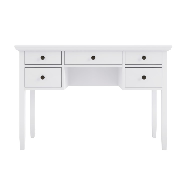 White Wooden Dressing Table with Storage Drawers - Marlowe