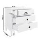 Wide White Wooden 3 Drawer Bedside Table Marlowe