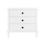 Wide White Wooden 3 Drawer Bedside Table Marlowe