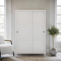Sliding Double Door Wardrobe in White - Marlowe Sliding Double Door Wardrobe in White - Marlowe