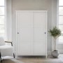 Sliding Double Door Wardrobe in White - Marlowe