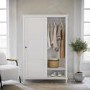 Sliding Double Door Wardrobe in White - Marlowe