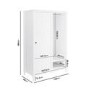 Sliding Double Door Wardrobe in White - Marlowe