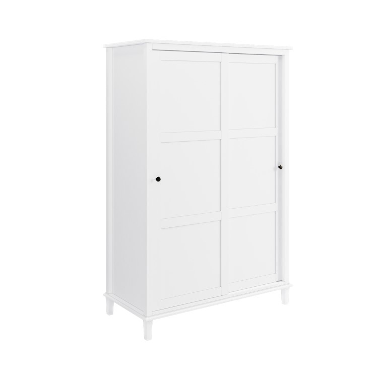 Sliding Double Door Wardrobe in White - Marlowe