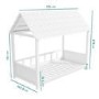 Molly White Kids House Bed with Scalloped Roof