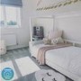 Molly White Kids House Bed with Scalloped Roof