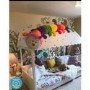 Molly White Kids House Bed with Scalloped Roof