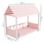 Molly Pink Kids House Bed with Scalloped Roof