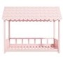 Molly Pink Kids House Bed with Scalloped Roof