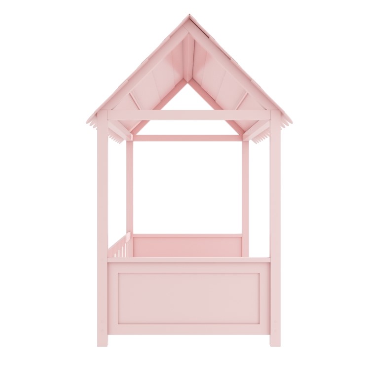 Molly Pink House Bed with Scalloped Roof