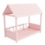 Molly Pink Kids House Bed with Scalloped Roof