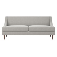 Grey Woven Fabric 3 Seater Armless Sofa - Maia