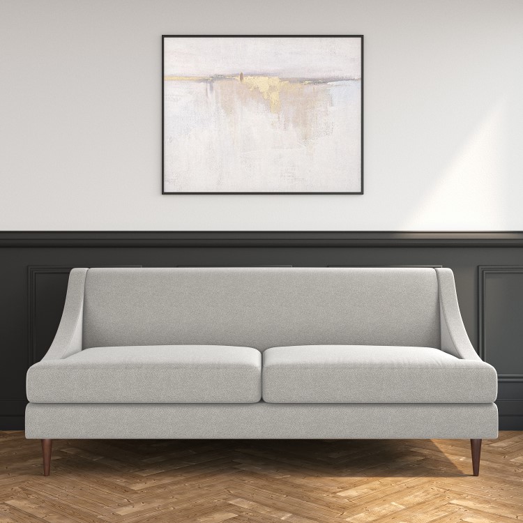 Grey Woven Fabric 3 Seater Armless Sofa - Maia