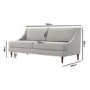 Grey Woven Fabric 3 Seater Armless Sofa - Maia