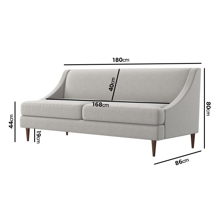 Grey Woven Fabric 3 Seater Armless Sofa - Maia