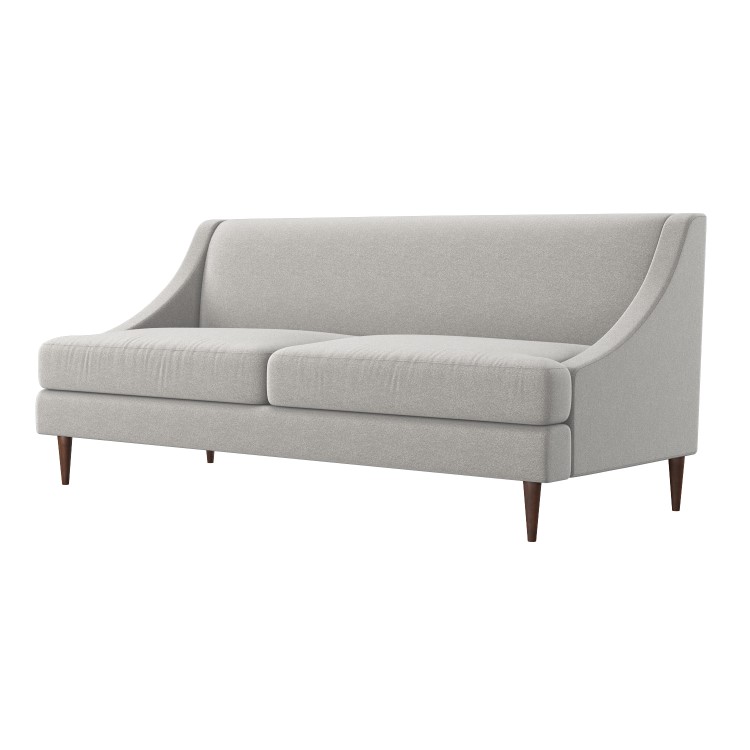 Grey Woven Fabric 3 Seater Armless Sofa - Maia