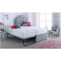 Single Guest Bed with Trundle and Mattresses in Grey - Maestro - Bedmaster