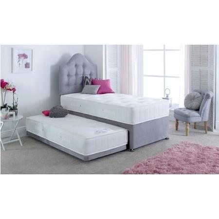 Single Guest Bed with Trundle and Mattresses in Grey - Maestro - Bedmaster