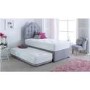Single Guest Bed with Trundle and Mattresses in Grey - Maestro - Bedmaster