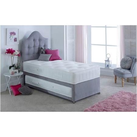Single Guest Bed with Trundle and Mattresses in Grey - Maestro - Bedmaster