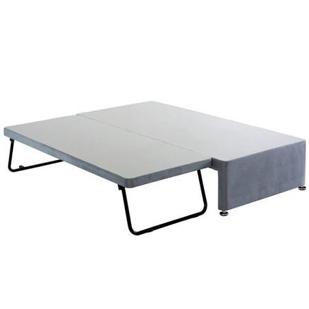 Single Guest Bed with Trundle and Mattresses in Grey - Maestro - Bedmaster