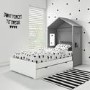 Milo House Bed in Grey & White with Pull Out Storage Drawer