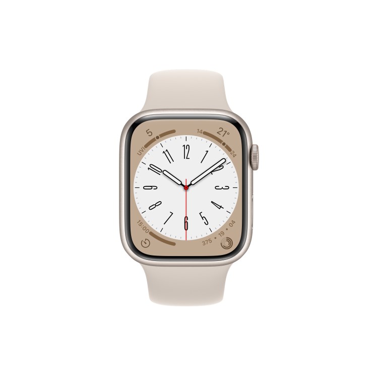 Apple Watch Series 8 GPS + Cellular 45mm Starlight Aluminium Case with Starlight Sport Band - Regular