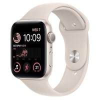 Apple Watch SE 2022 GPS 44mm Starlight Aluminium Case with Starlight Sport Band - Regular