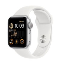 Apple Watch SE 2022 GPS 40mm Silver Aluminium Case with White Sport Band - Regular