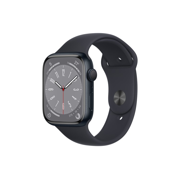 Refurbished Apple Watch Series 8 GPS 45mm Midnight Aluminium Case with Midnight Sport Band - Regular