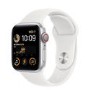 Apple Watch SE 2022 GPS + Cellular 44mm Silver Aluminium Case with White Sport Band - Regular