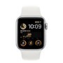 Apple Watch SE 2022 GPS + Cellular 44mm Silver Aluminium Case with White Sport Band - Regular