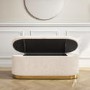 Large Cream Boucle Fabric Footstool with Ottoman Storage - Monroe